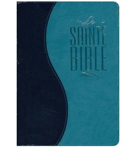 Bible Duo bleu nuit et turquoise avec fermeture éclair